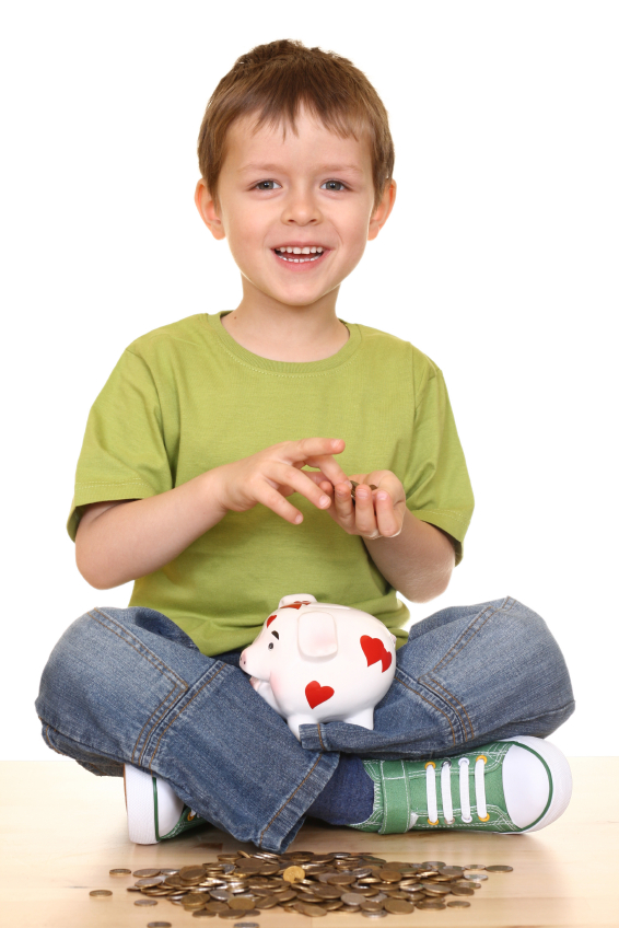 child counting money to buy food from canteen